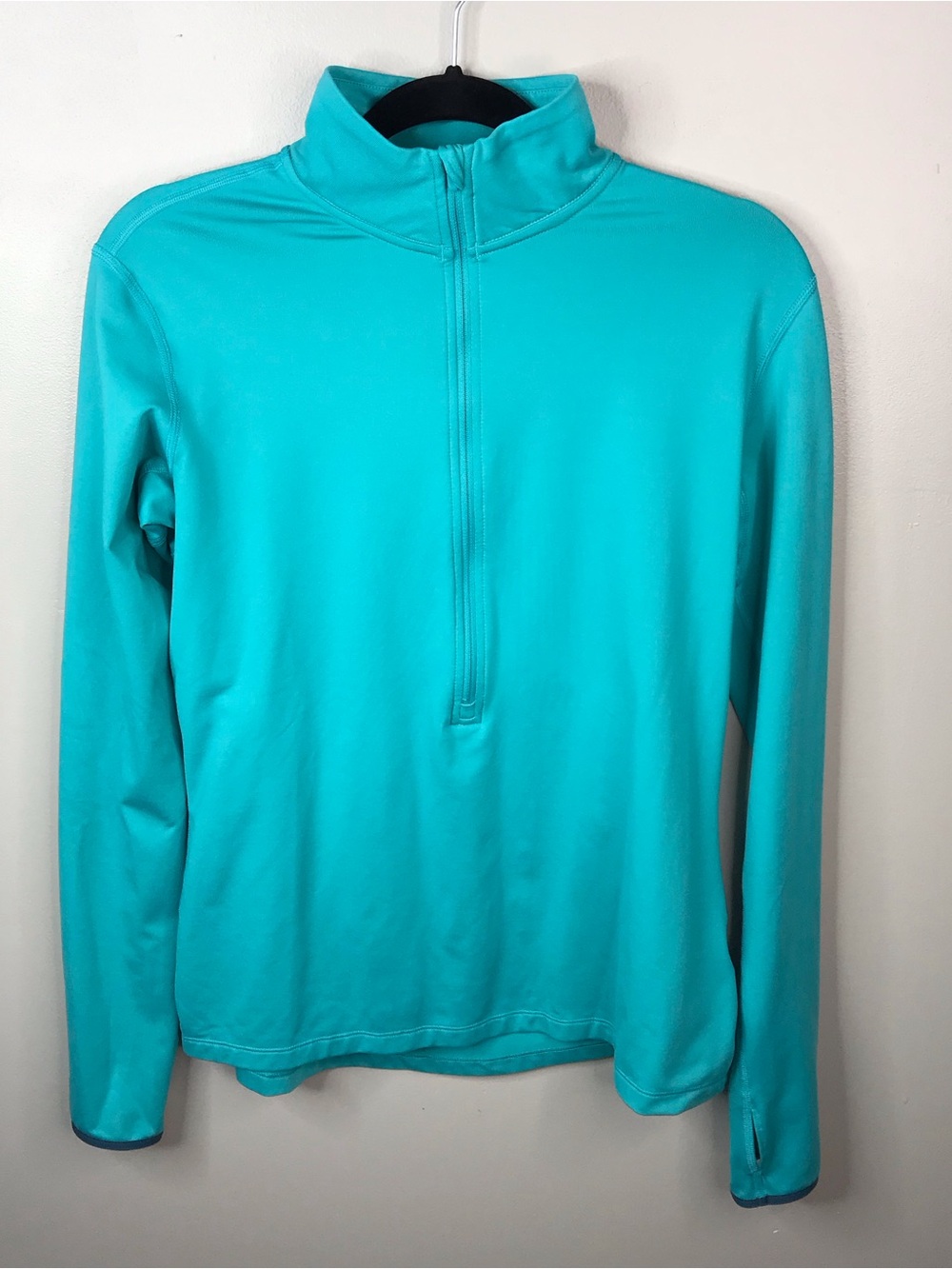 Nike Pro Women's Turquoise Quarter-Zip Pullover Sz Large